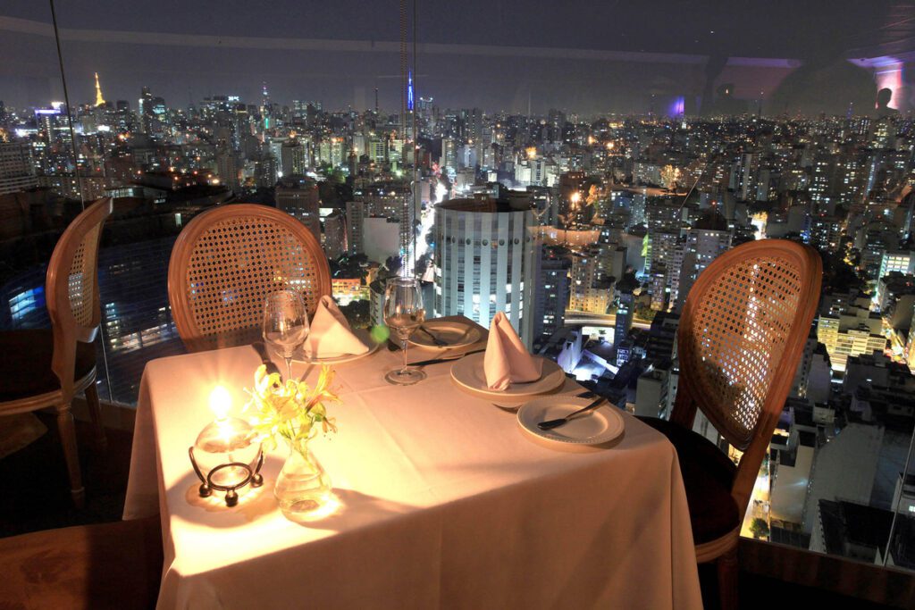 Vista de São Paulo no restaurante Terraço Itália 